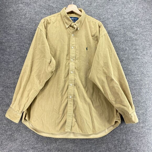 Lauren Ralph Lauren Other - Ralph Lauren Shirt Men XL Beige Button Up Collared Long Sleeve Cotton Blake
